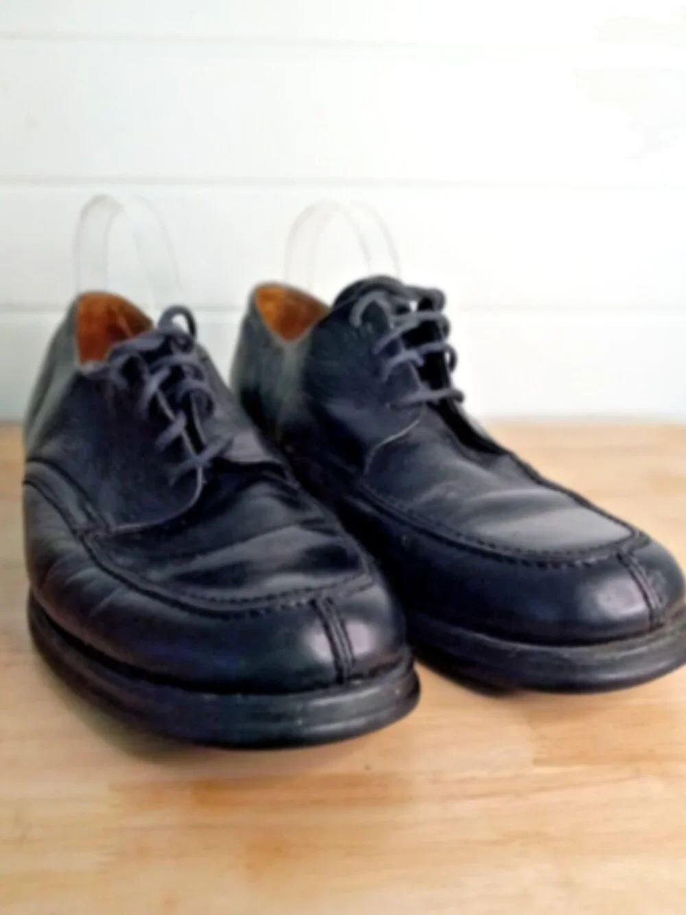 Vineyard Black Leather Apron Toe Oxford Dress Shoes Mens 13D Made in Brazil